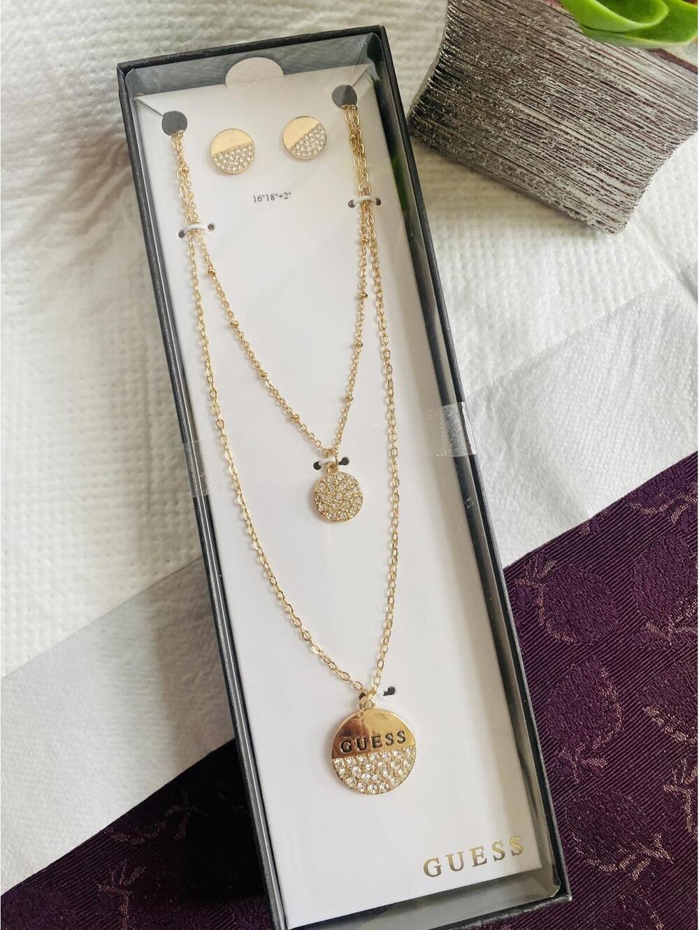 GUESS Gold-Tone Necklace and Earring Set